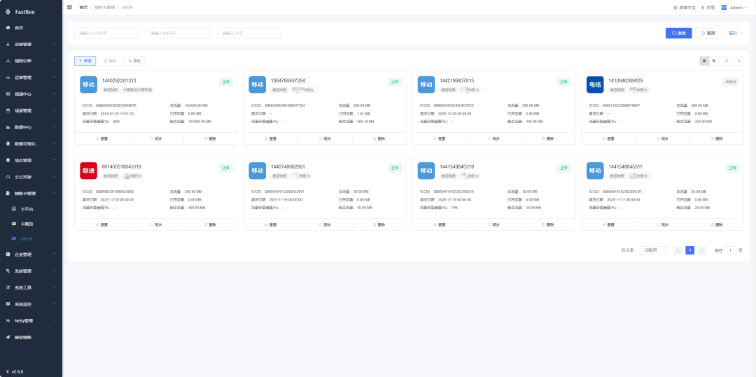 IoT card management details