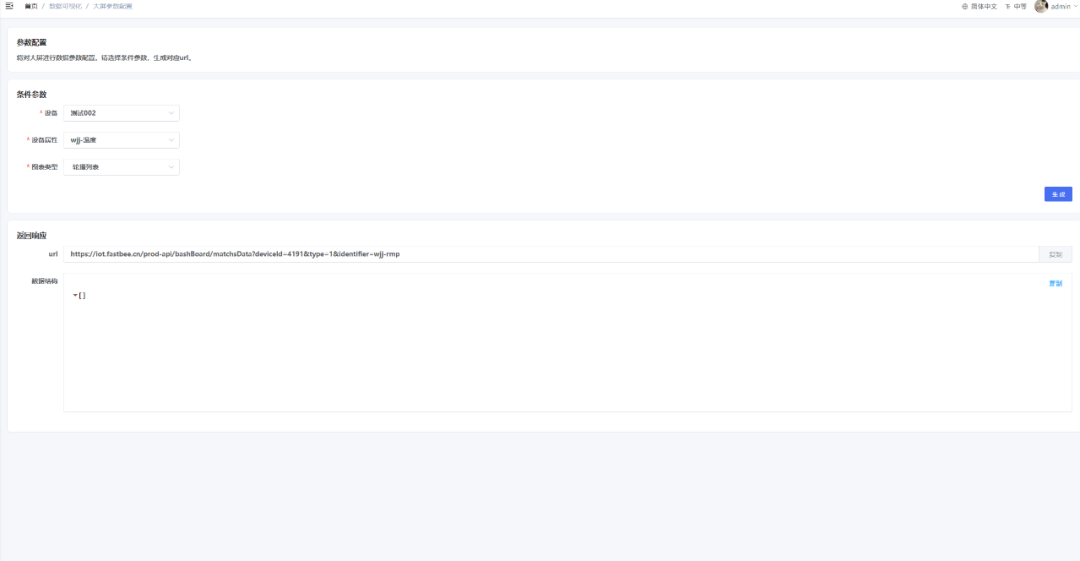 Large-screen dashboard auto-generated API page