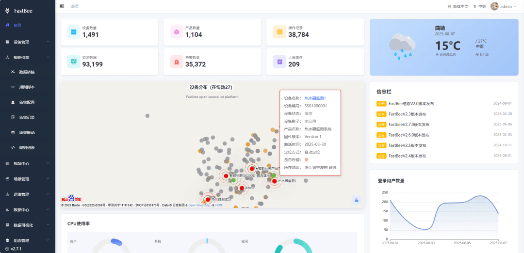 Web map alert status