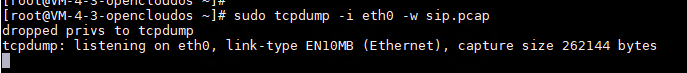 tcpdump capture command screenshot
