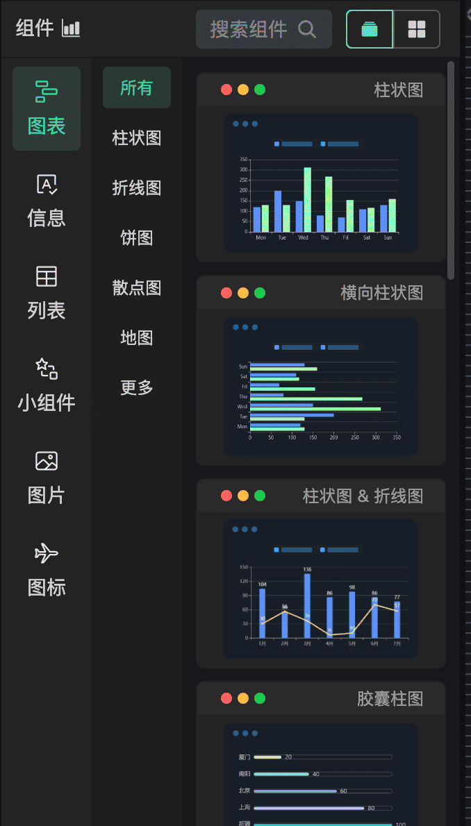 图表组件页面截图