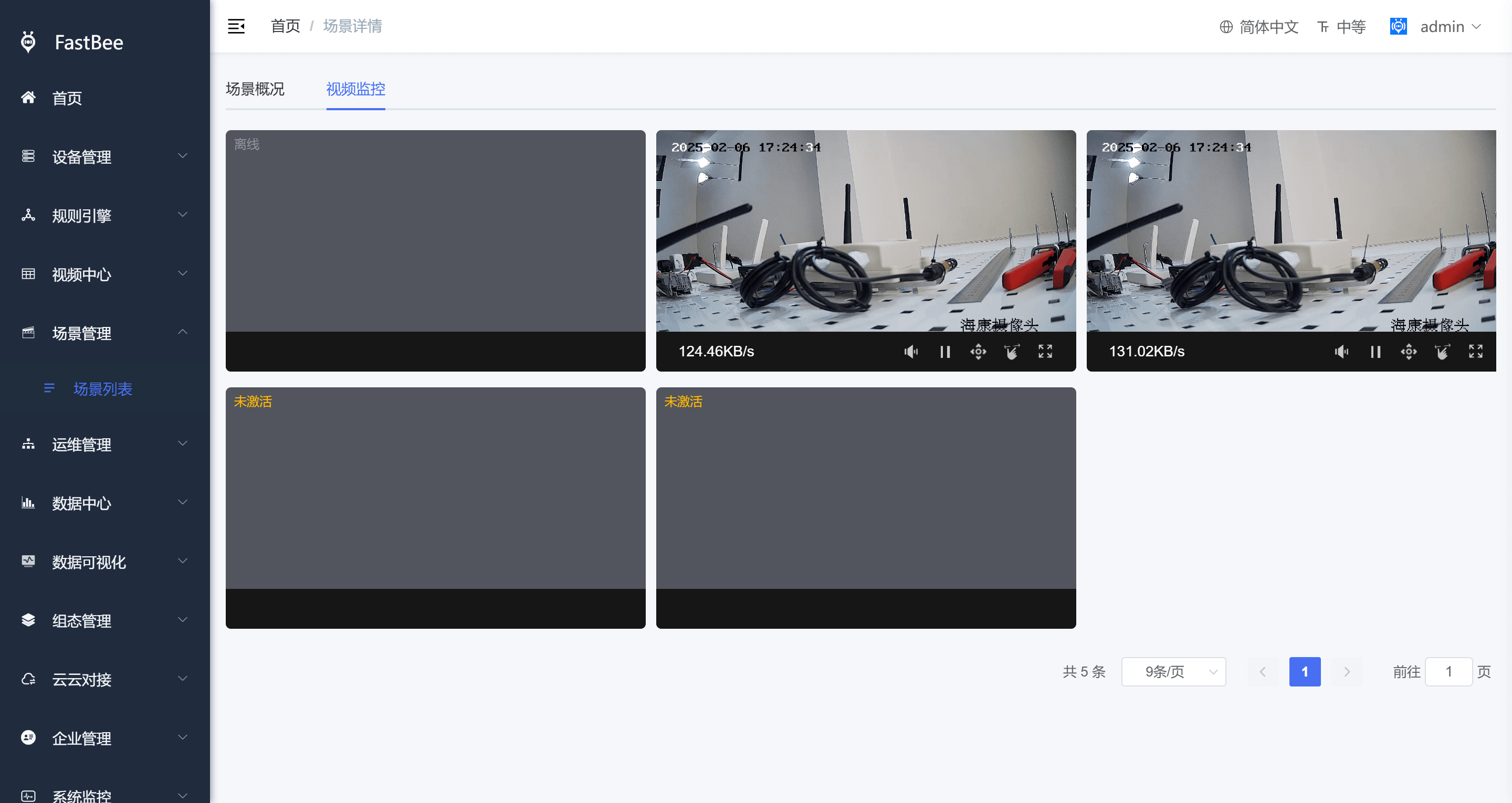 Video surveillance page screenshot