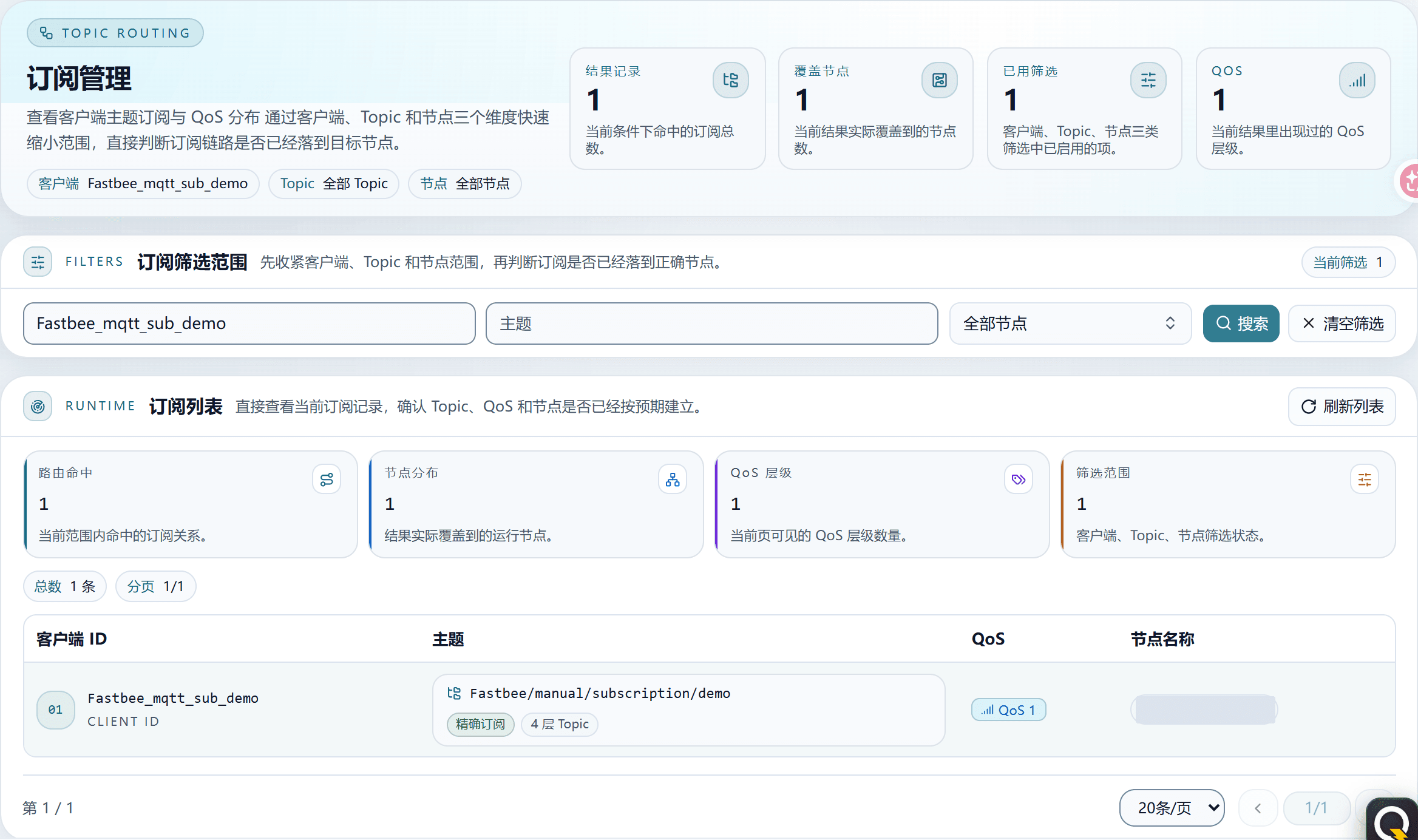 Subscriptions page overview