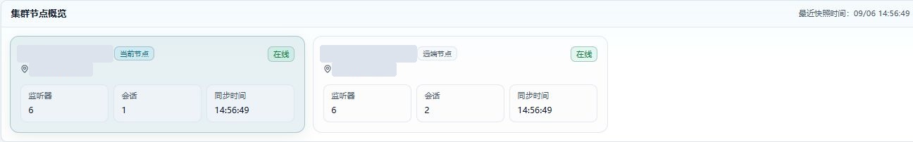 服务管理集群节点概览