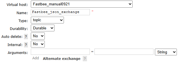 Create the exchange for manual forwarding