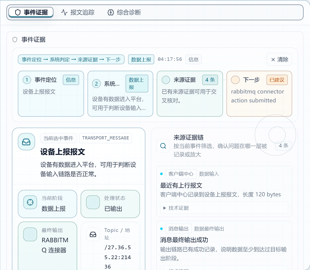 TCP: view event source evidence
