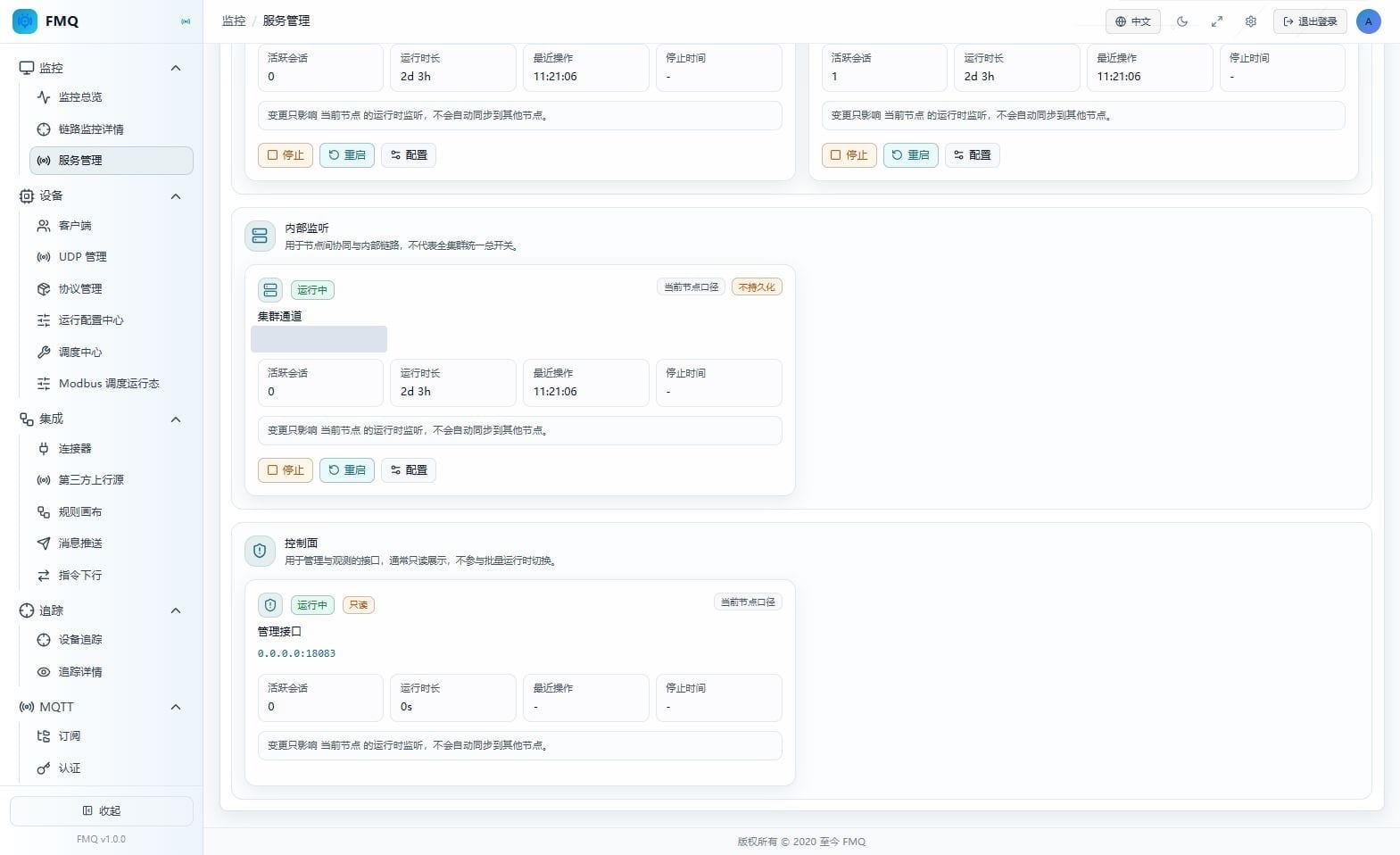 HTTP Control Plane 只读管理接口状态