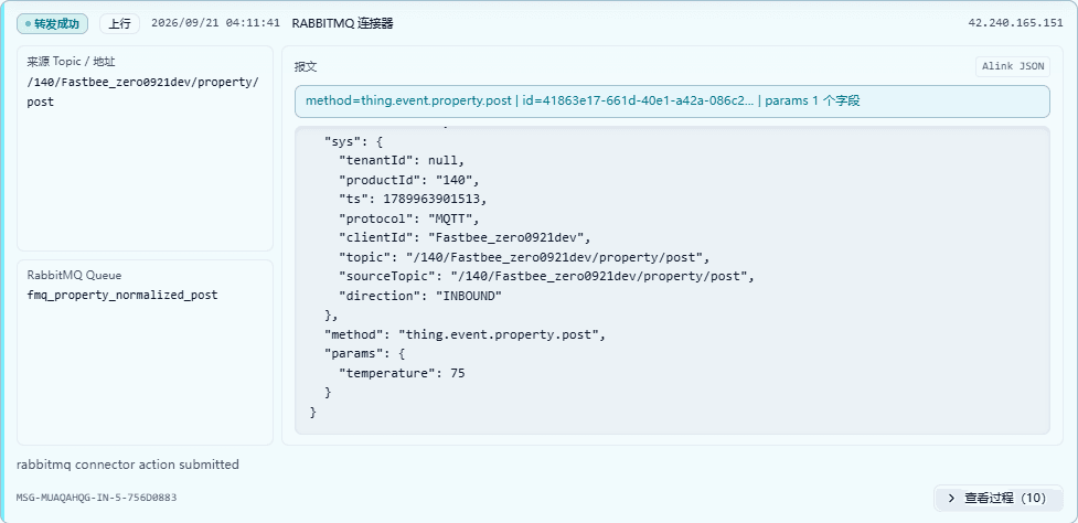 Main path submits 75 to the platform property queue