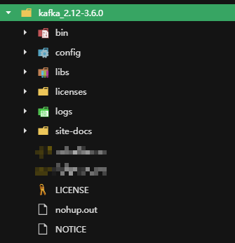Kafka binary installation directory screenshot