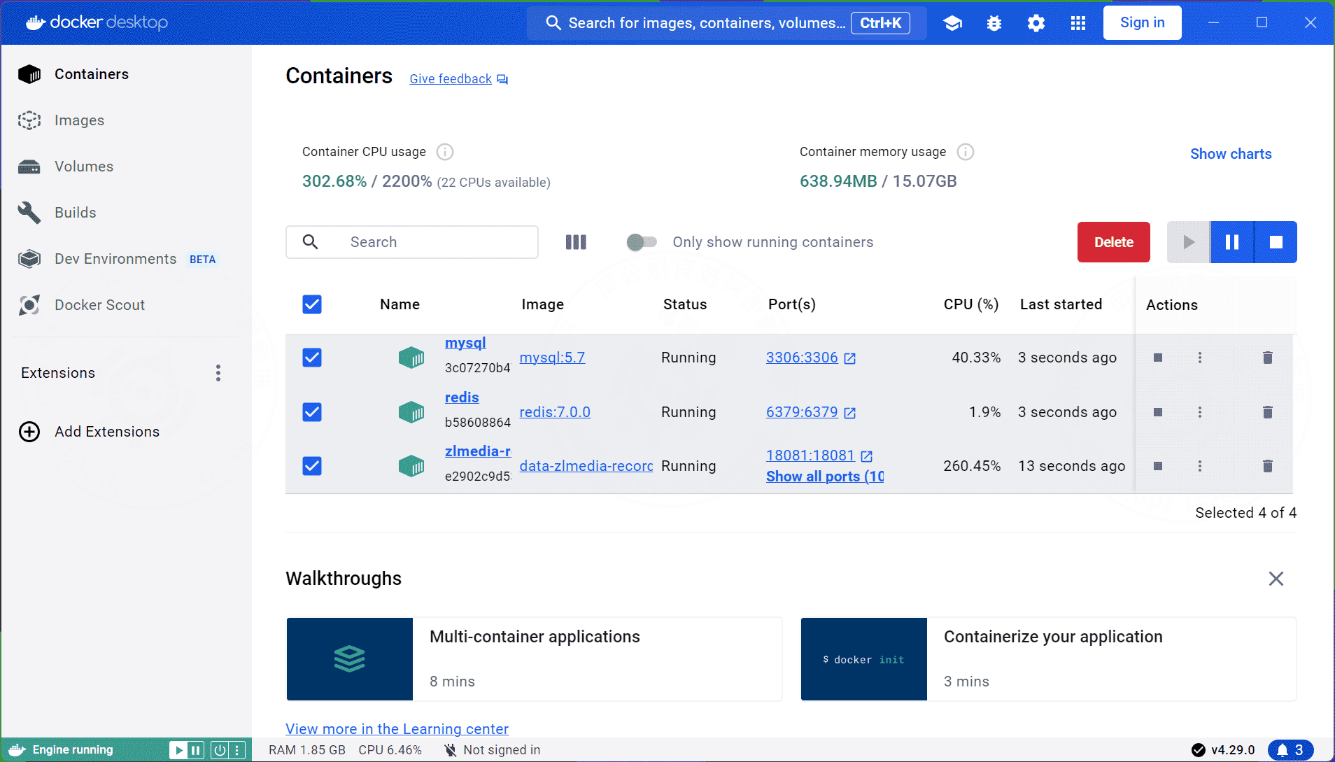 4.1 使用docker脚本部署zlmediakit页面截图