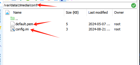 Certificate and ZLMediaKit configuration directory